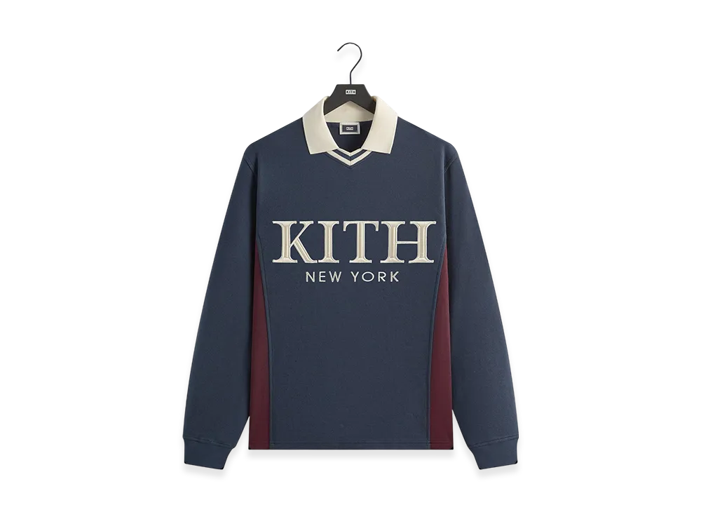 Kith Pique Long Sleeve Tap Polo "Nocturnal"