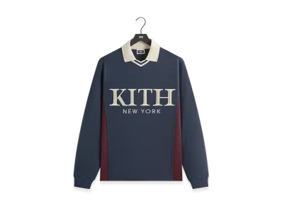 Kith Pique Long Sleeve Tap Polo "Nocturnal"