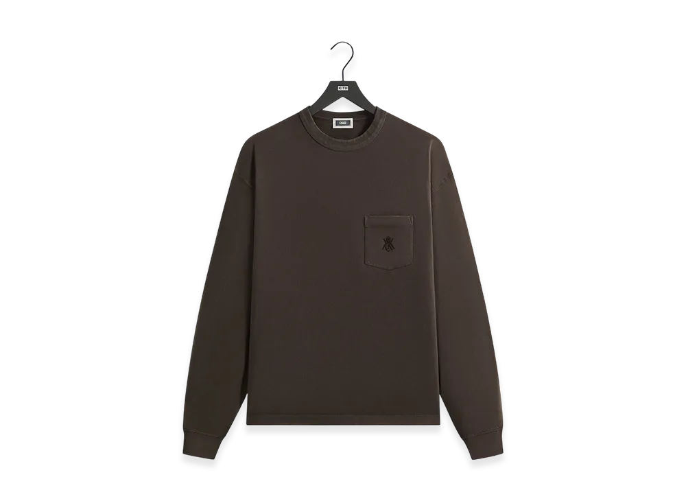 Kith Sueded Jersey Long Sleeve Leonard Pocket Tee "Derby"