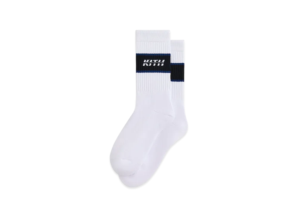Kith Moto Crew Socks "White"