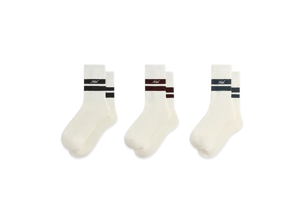 Kith Double Stripe Crew Socks "Silk"