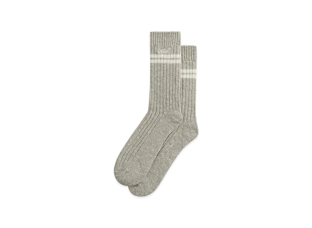 Kith Calf Stripe Marled Crew Sock "Light Heather Grey"