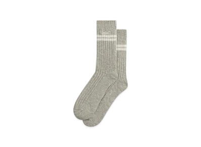 Kith Calf Stripe Marled Crew Sock "Light Heather Grey"