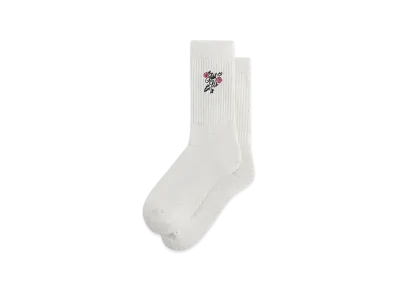 Kith Embroidered Rose Crew Socks "Light Heather Grey"