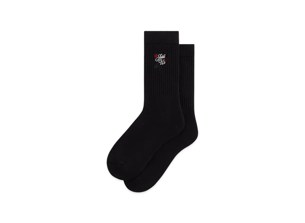 Kith Embroidered Rose Crew Socks "Black"