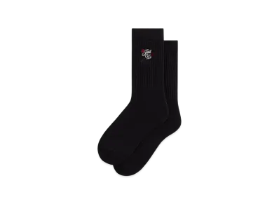 Kith Embroidered Rose Crew Socks "Black"