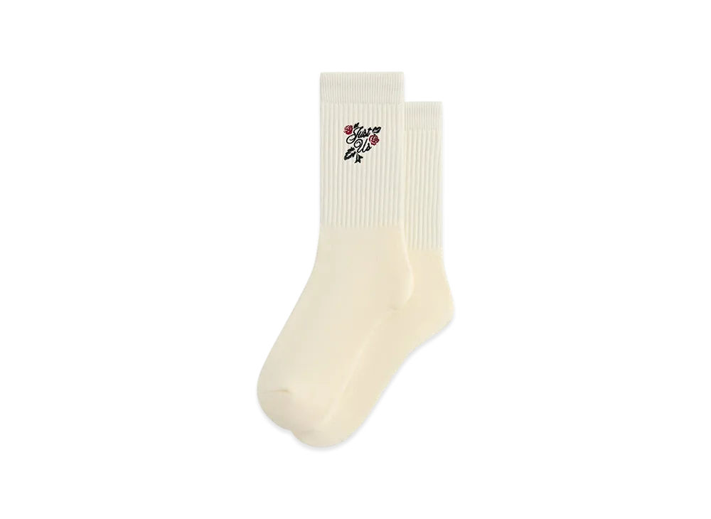 Kith Embroidered Rose Crew Socks "Silk"