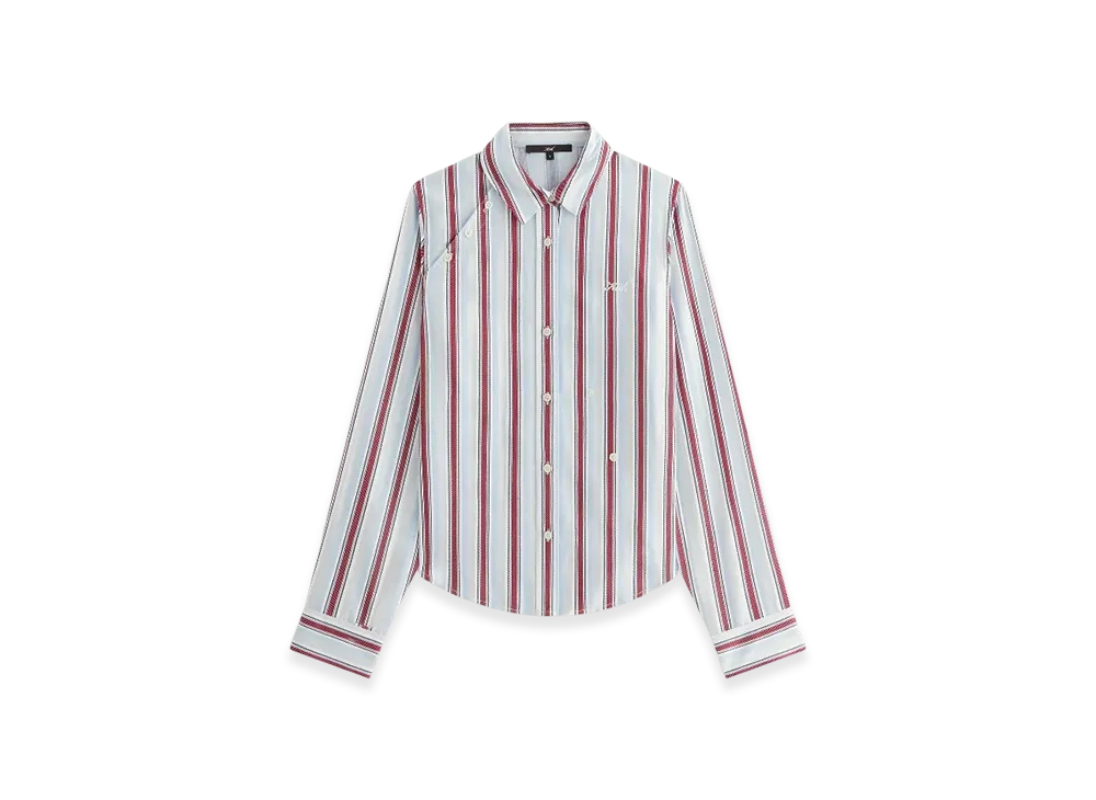 Kith Women's Sidney Stripe Asymmetrical Shirt "Tin"