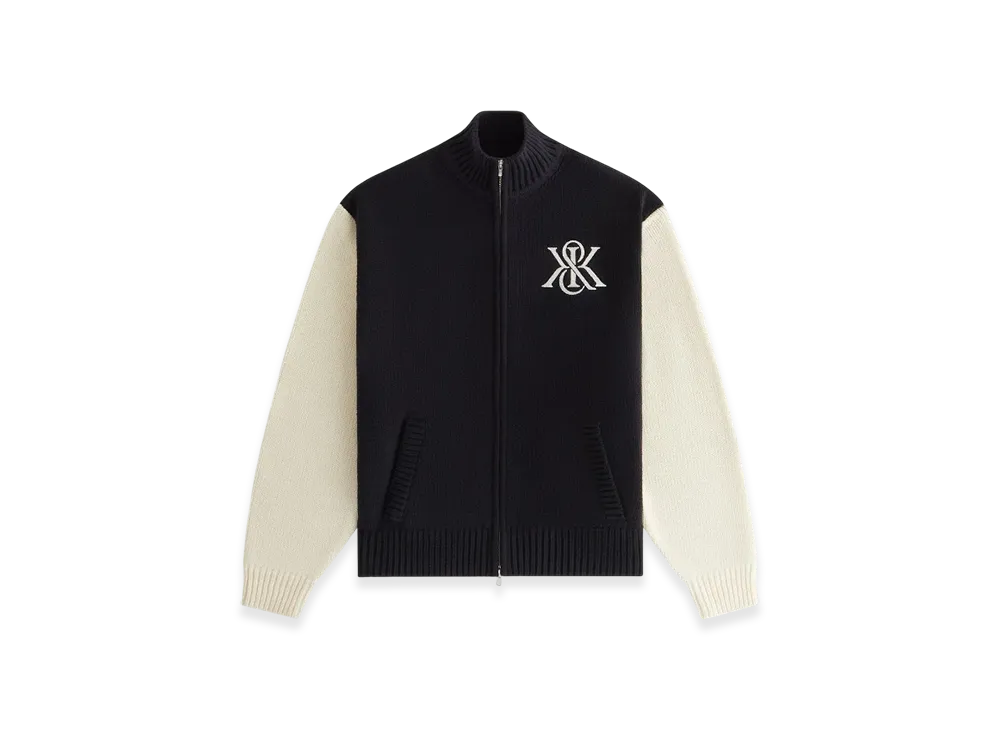 Kith Women's Oversized Wyler Full Zip Crest Sweater "Black"