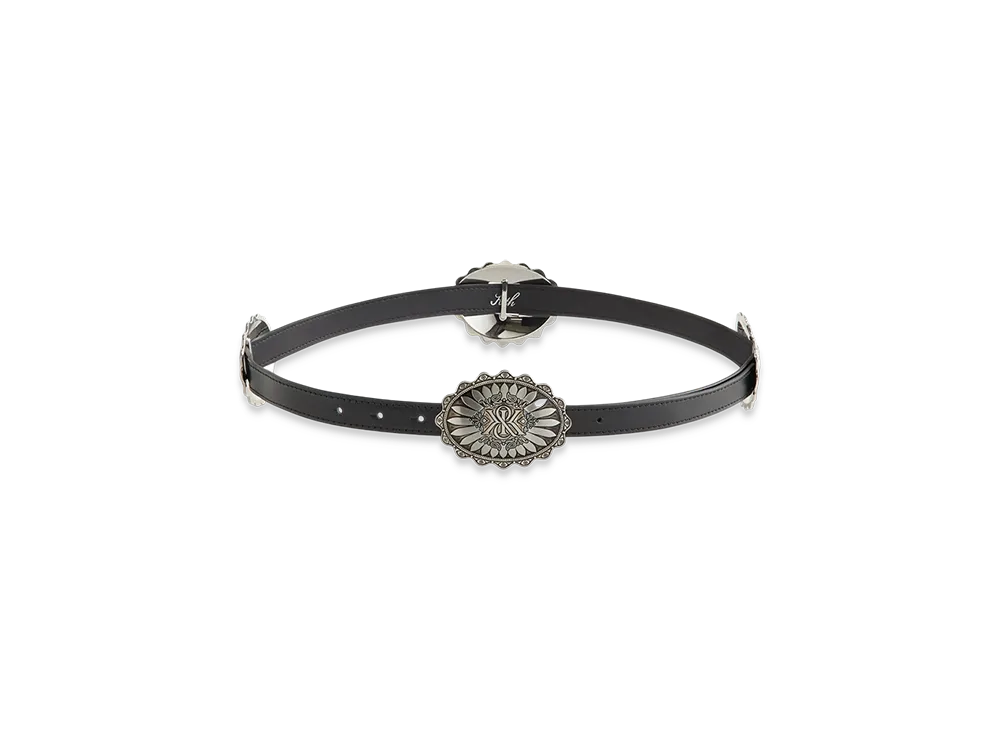 Kith Women's Vintage Western Buckle Leather Belt "Black"