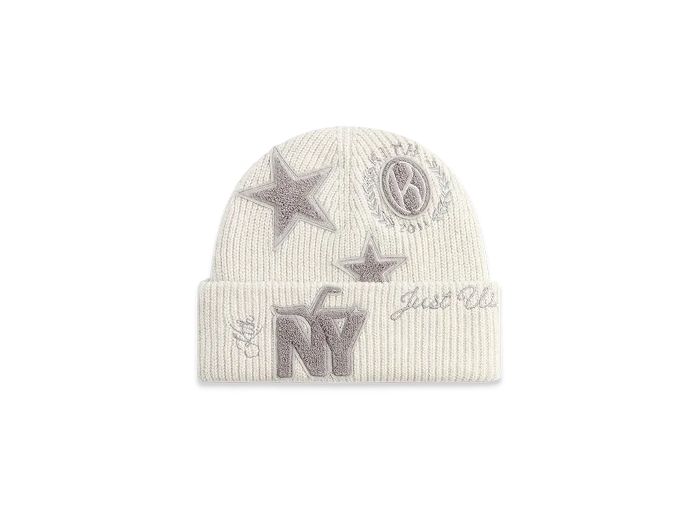 Kith Women's Mia Beanie With Patches "Light Heather Grey"