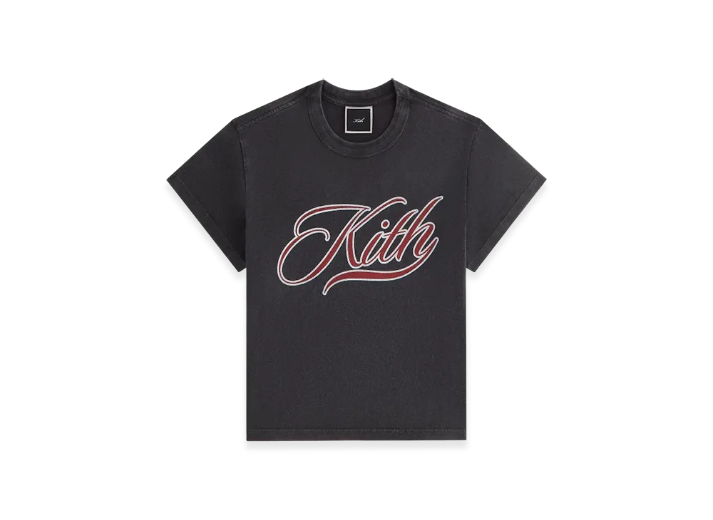Kith Women's Mulberry Vintage Varsity Tee "Black"