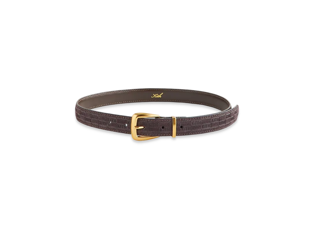 Kith Women's Monogram Debossed Suede Belt "Incognito"