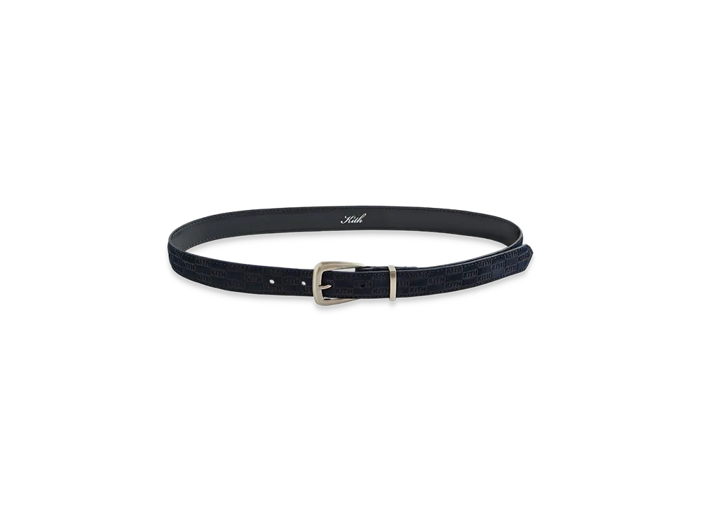 Kith Women's Monogram Debossed Suede Belt "Ink"