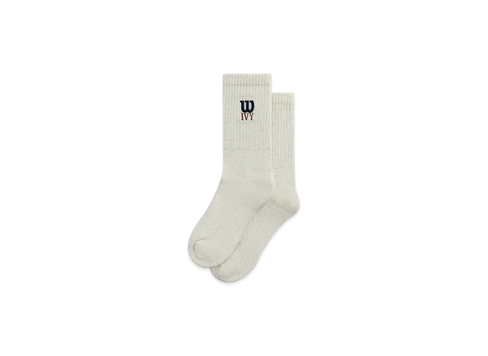 Kith Ivy For Wilson Logo Crew Socks "Gray Heather"