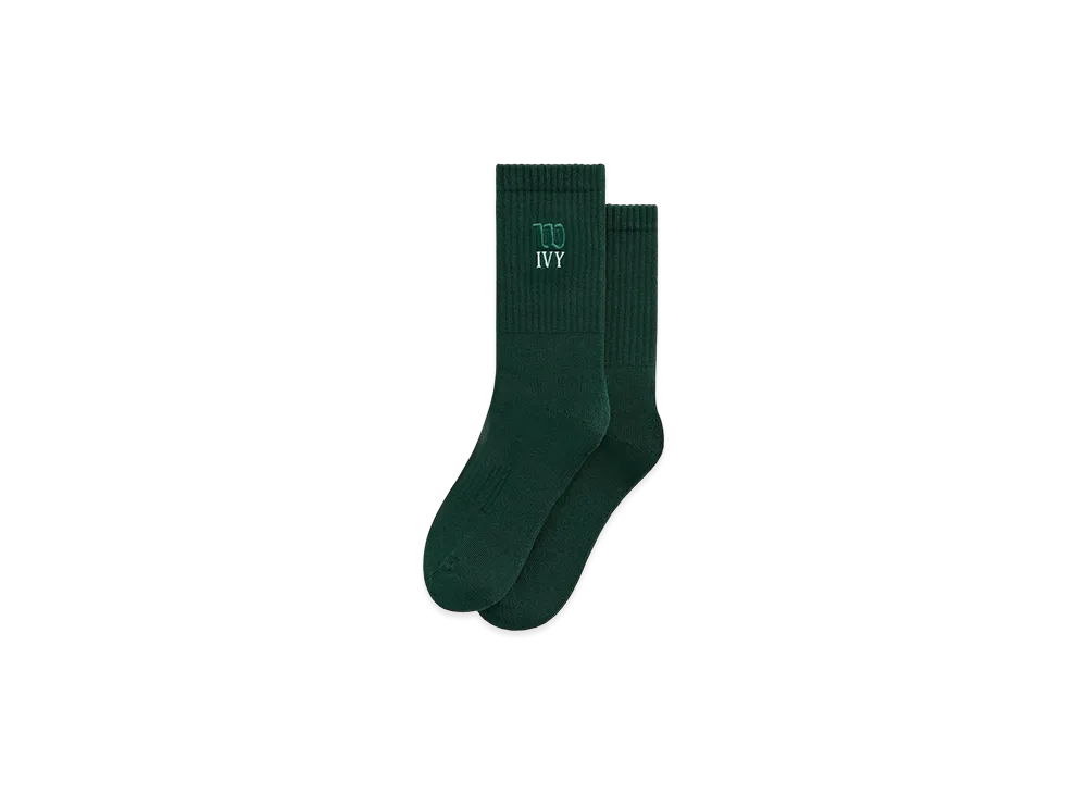 Kith Ivy For Wilson Logo Crew Socks "Ivy Green"