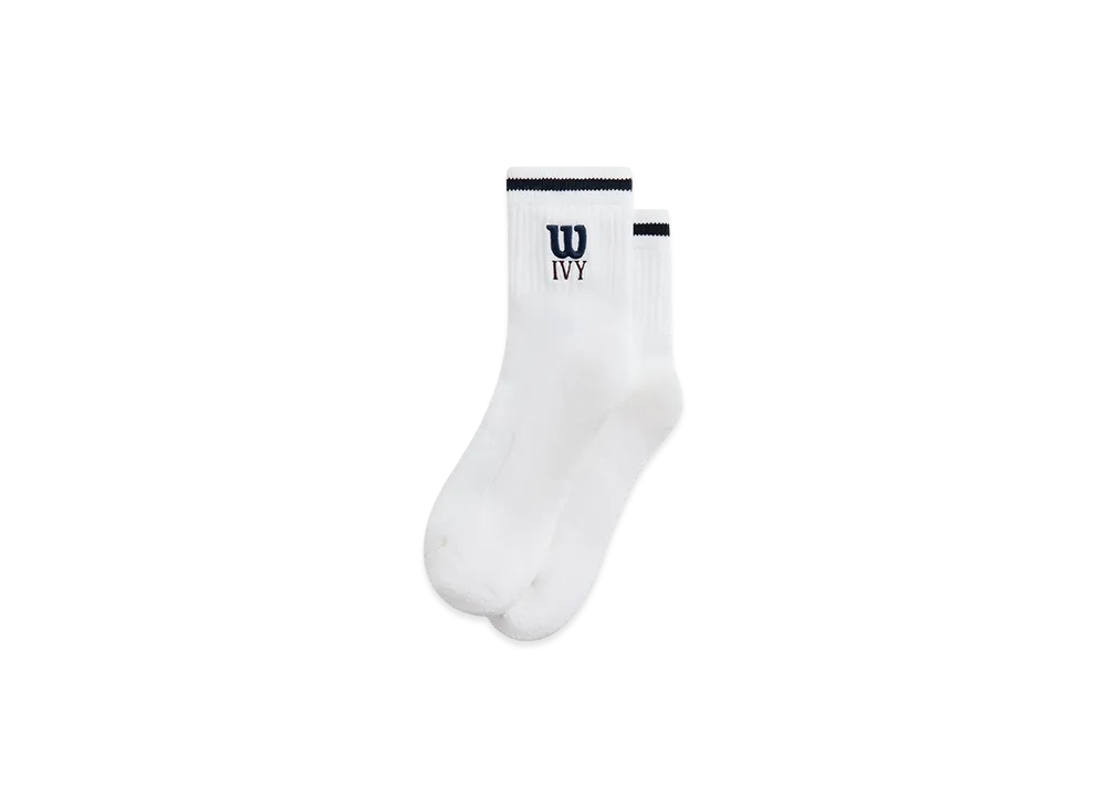 Kith Ivy For Wilson Quarter Top Socks "White / Port Royal"
