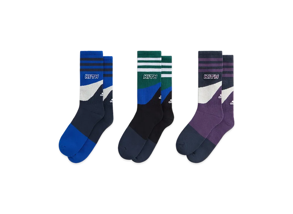 Kith x adidas Football 3 Pack Logo Socks "Multi"