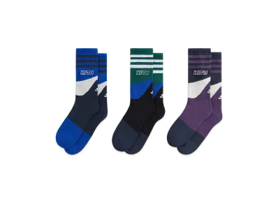 Kith x adidas Football 3 Pack Logo Socks "Multi"