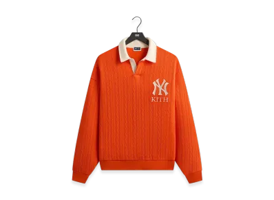 Kith x The New York Yankees Cable Fleece Nelson Sweatshirt "Poppy"