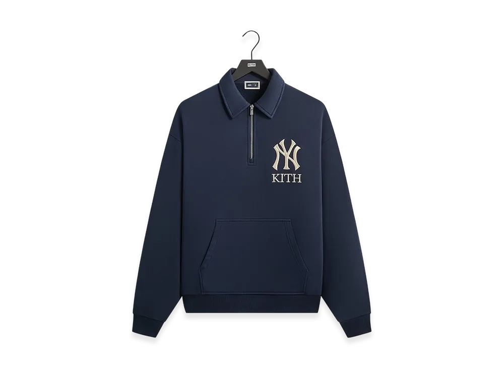 Kith x The New York Yankees Quarter Zip Popover Sweatshirt "Nocturnal"