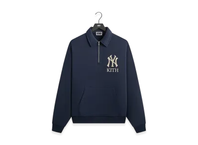 Kith x The New York Yankees Quarter Zip Popover Sweatshirt "Nocturnal"