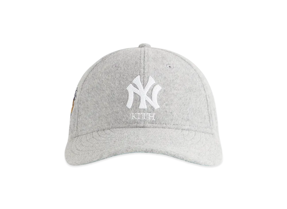 Kith x New Era For The New York Yankees Melton Wool 59Fifty Low Profile "Light Heather Grey"