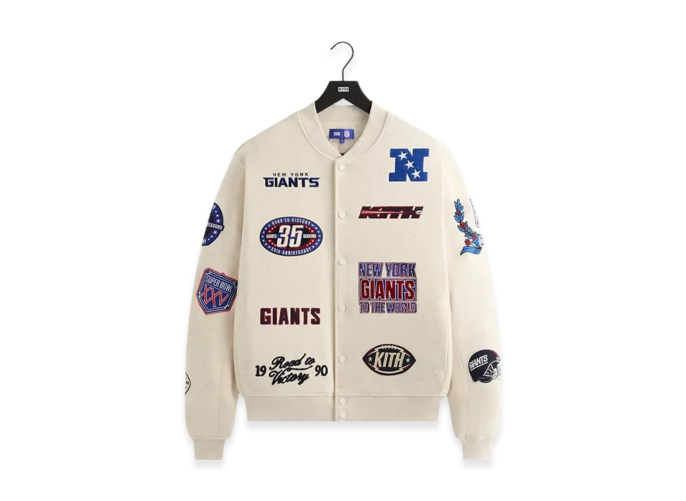 Kith x the NFL New York Giants Marvin Bomber Jacket "Sandrift"