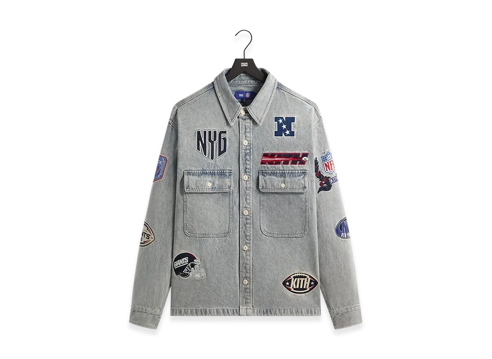 Kith x the NFL New York Giants Denim Henson Shirt "Cameron Wash"