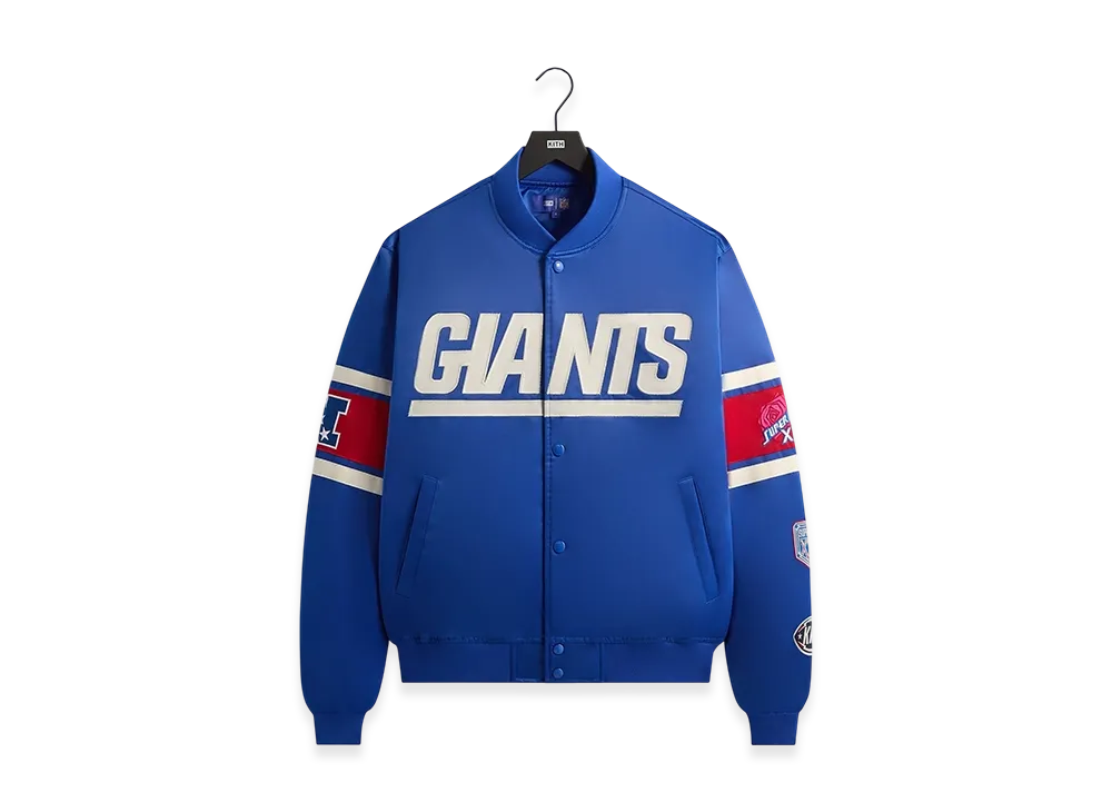 Kith x the NFL New York Giants Satin Bomber Jacket "Current"