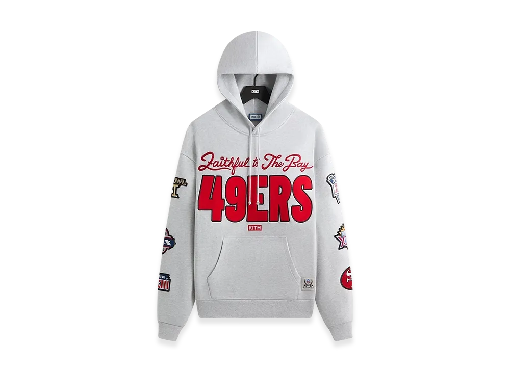 Kith x the NFL San Francisco 49ers Faithful Vintage Hoodie "Light Heather Grey"