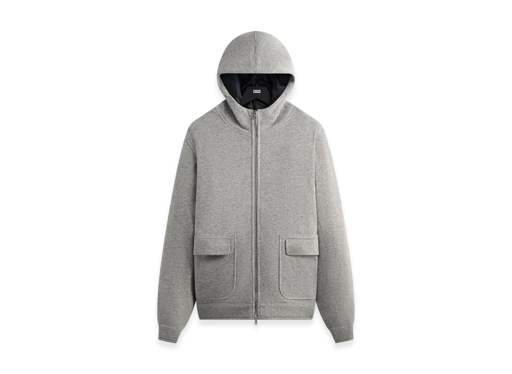 Kith Brushed Selfridge Zip Up Hoodie "Medium Heather Grey"