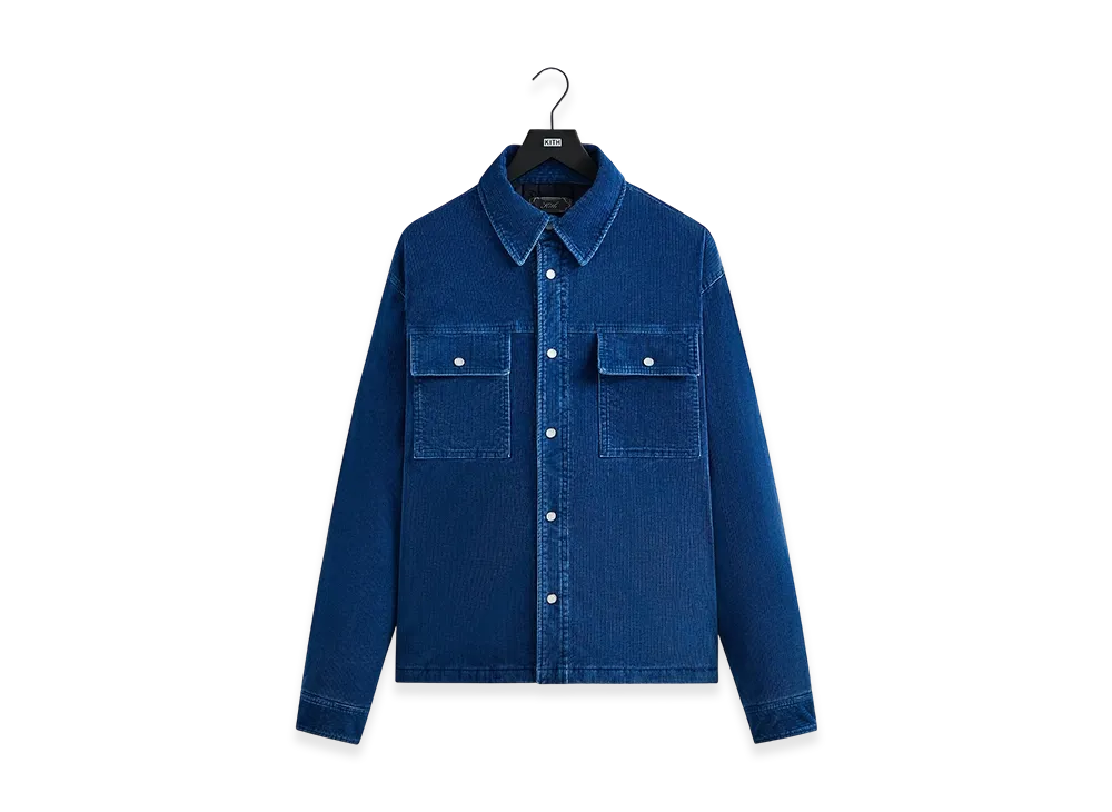 Kith Indigo Cord Vintage Apollo Shirt Jacket "Cyanotype"
