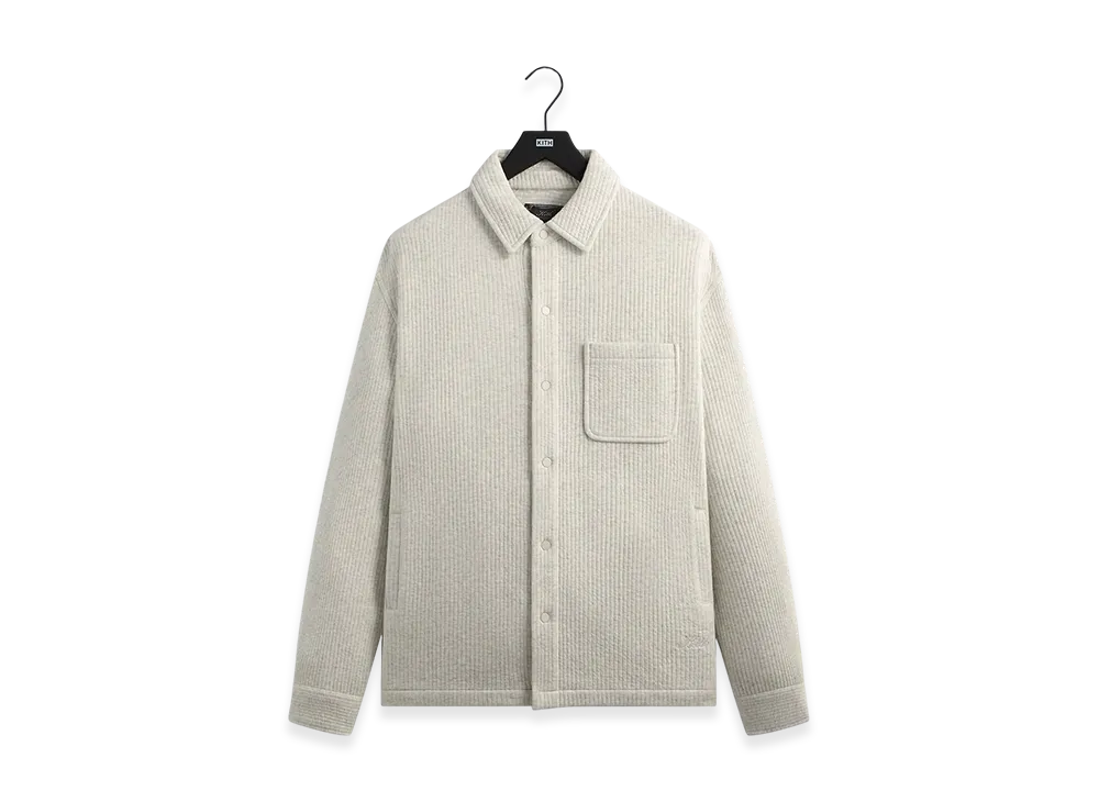 Kith Striped Interlock Ginza Shirt Jacket "Light Heather Grey"