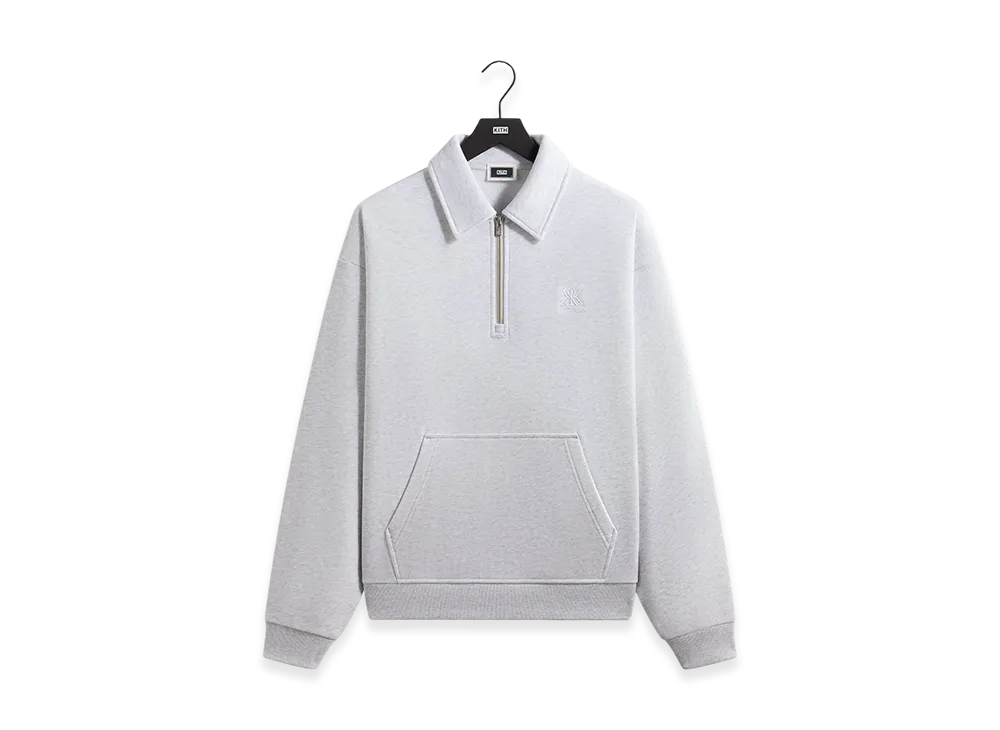 Kith Quarter Zip Popover Sweatshirt "Light Heather Grey"