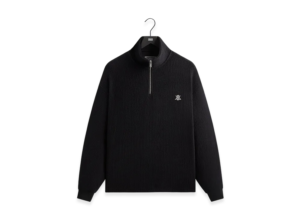 Kith Heavy Crepe Rib Knit Quarter Zip Nelson "Black"