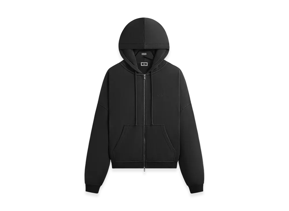 Kith Lofty Fleece Cropped Braxton Hoodie "Black"