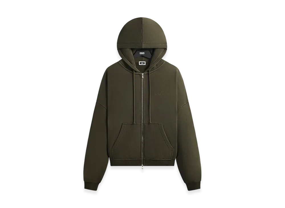 Kith Lofty Fleece Cropped Braxton Hoodie "Cypress"