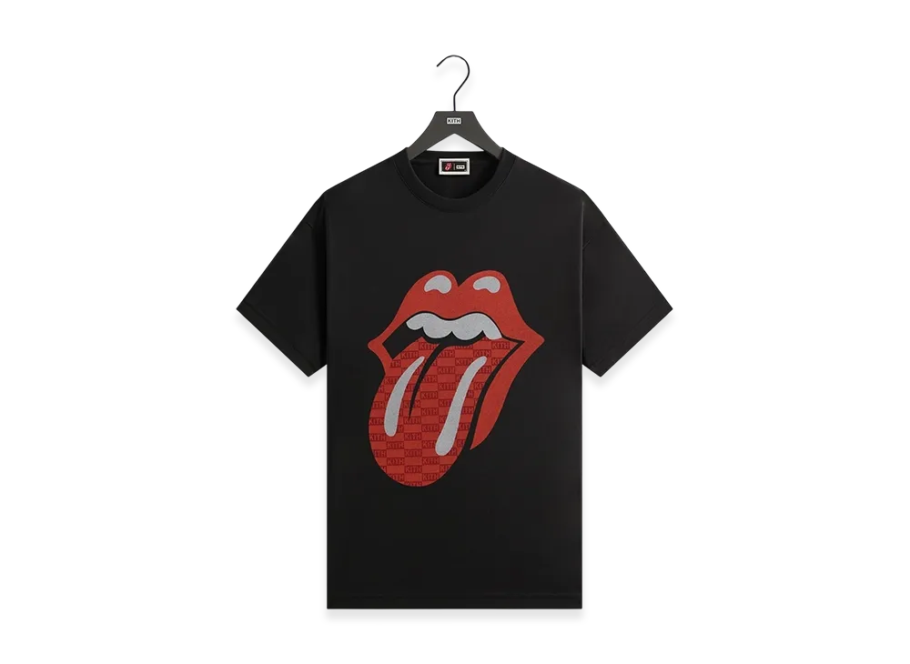 Kith x The Rolling Stones Monogram Tongue Tee "Black"