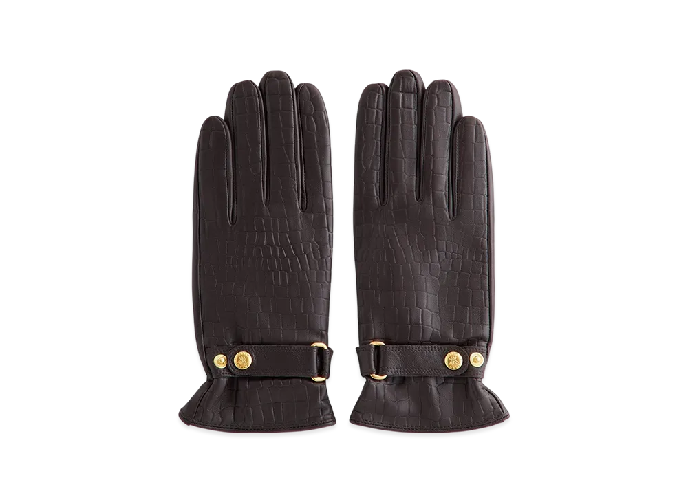 Kith Croc Debossed Leather Gloves "Incognito"