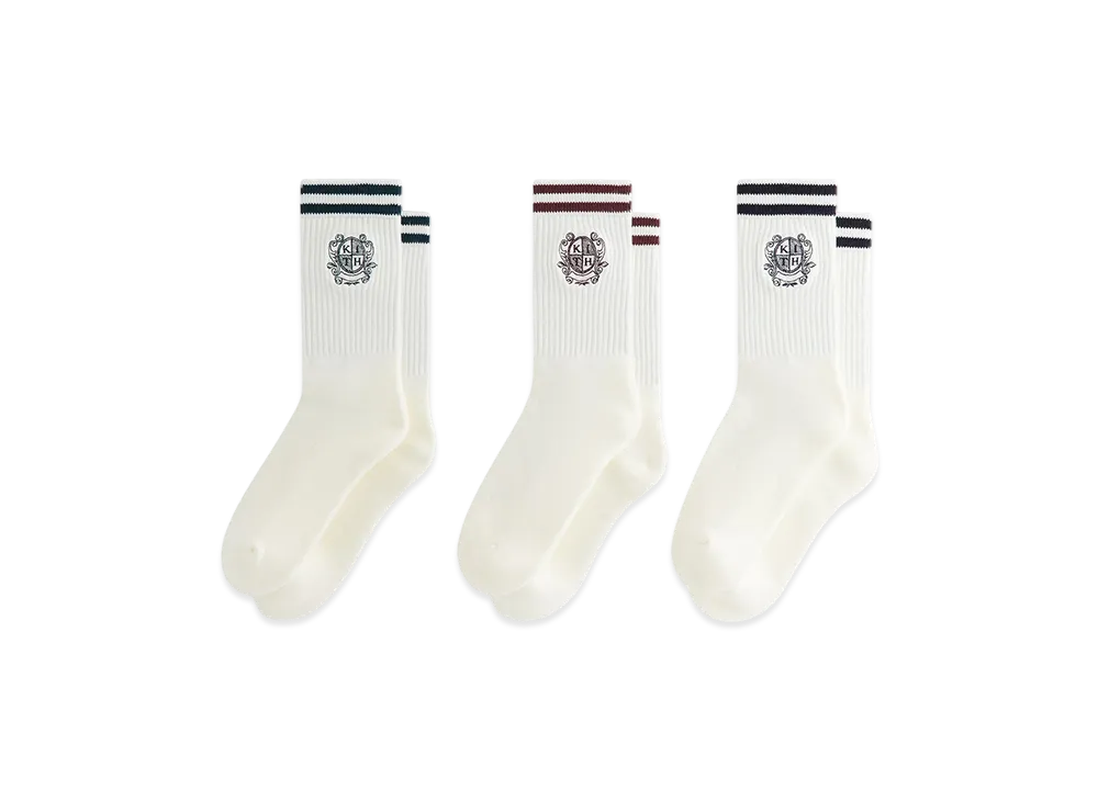 Kith 3-Pack Crest Crew Socks "Silk"