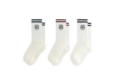 Kith 3-Pack Crest Crew Socks "Silk"