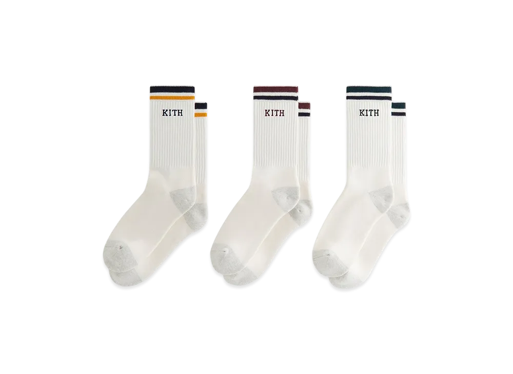 Kith 3-Pack Cotton Crew Socks "Silk"