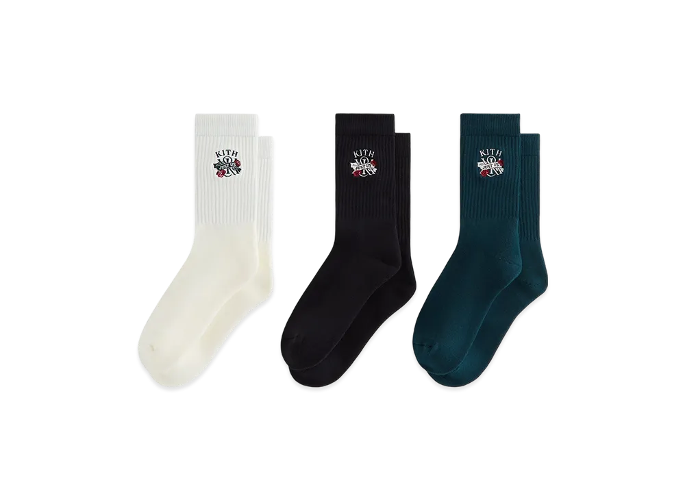 Kith Just Us 3-Pack Cotton Crew Socks "Multi"