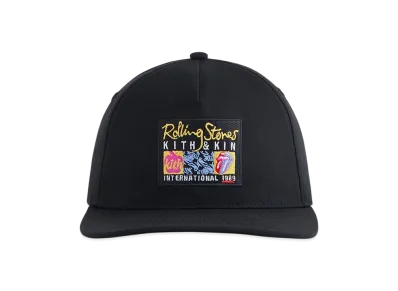 Kith x The Rolling Stones Twill Bay Low Pinch Crown Hat "Black"
