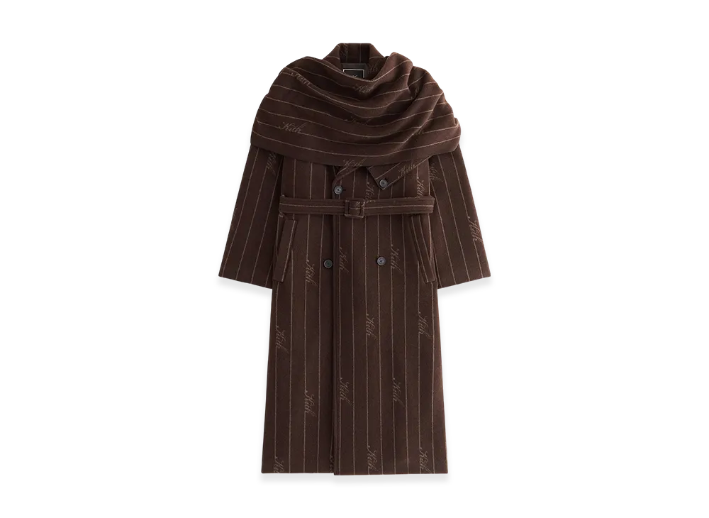 Kith Women Maeva Melton Stripe Scarf Coat "Incognito"