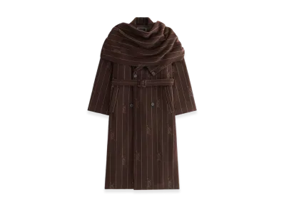 Kith Women Maeva Melton Stripe Scarf Coat "Incognito"