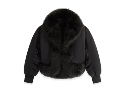 Kith Women Senna Faux Fur Reversible Bomber "Black"