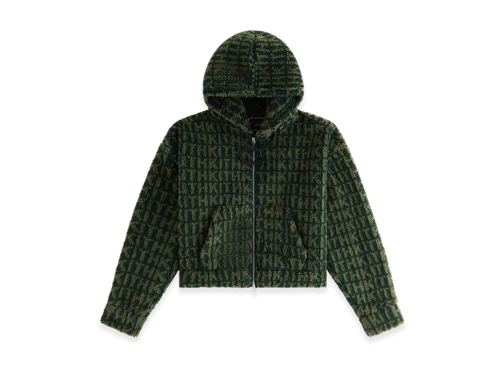 Kith Women Sylas Sherpa Monogram Zip Hoodie "Stadium"