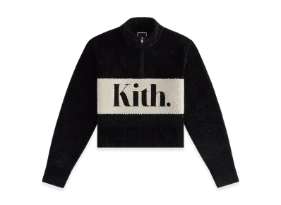 Kith Women Hunter II Chenille Punctuated Quarter Zip "Black"